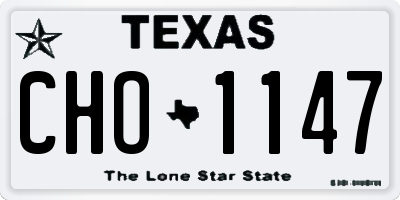 TX license plate CHO1147