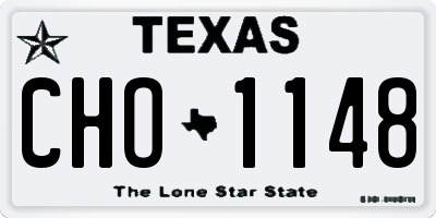 TX license plate CHO1148