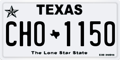 TX license plate CHO1150