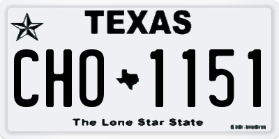 TX license plate CHO1151