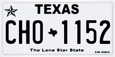 TX license plate CHO1152