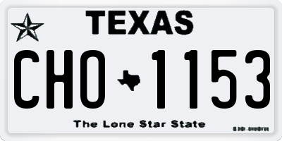 TX license plate CHO1153