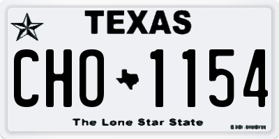 TX license plate CHO1154