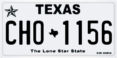 TX license plate CHO1156
