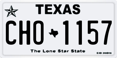 TX license plate CHO1157