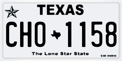 TX license plate CHO1158