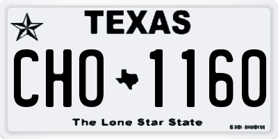 TX license plate CHO1160