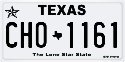 TX license plate CHO1161