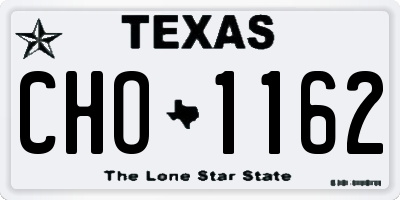 TX license plate CHO1162