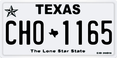 TX license plate CHO1165