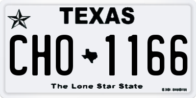 TX license plate CHO1166