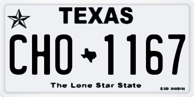TX license plate CHO1167