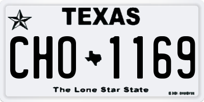 TX license plate CHO1169