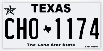 TX license plate CHO1174