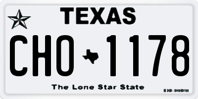 TX license plate CHO1178