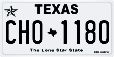 TX license plate CHO1180