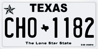 TX license plate CHO1182