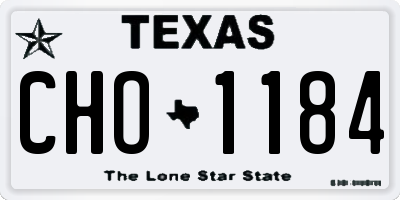 TX license plate CHO1184