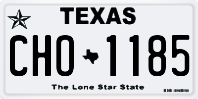 TX license plate CHO1185