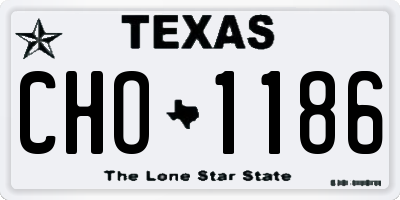 TX license plate CHO1186