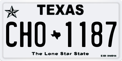 TX license plate CHO1187