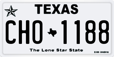 TX license plate CHO1188