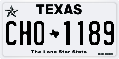 TX license plate CHO1189