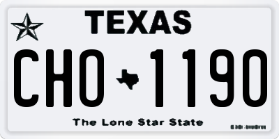 TX license plate CHO1190