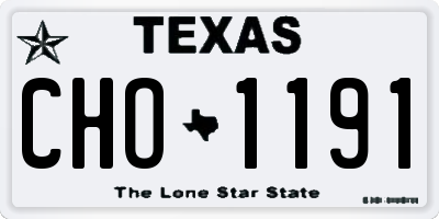 TX license plate CHO1191