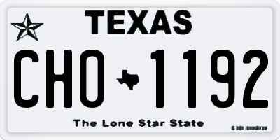 TX license plate CHO1192