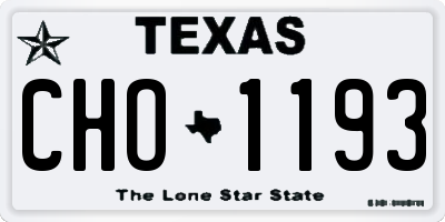 TX license plate CHO1193