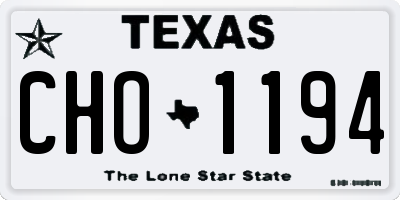 TX license plate CHO1194