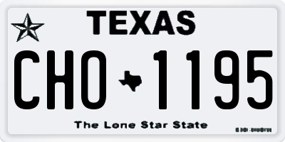 TX license plate CHO1195