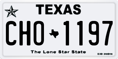 TX license plate CHO1197
