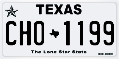 TX license plate CHO1199