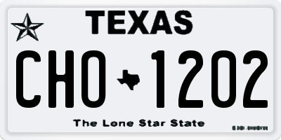 TX license plate CHO1202