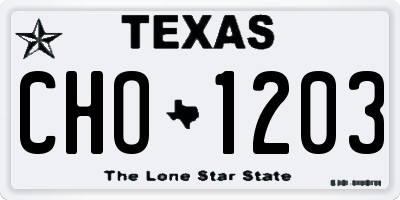 TX license plate CHO1203