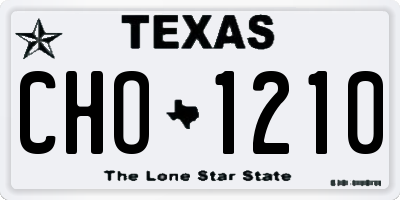 TX license plate CHO1210