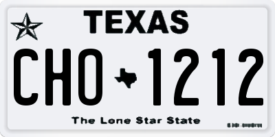 TX license plate CHO1212