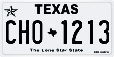 TX license plate CHO1213