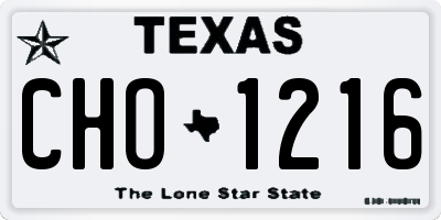 TX license plate CHO1216
