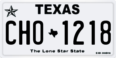 TX license plate CHO1218