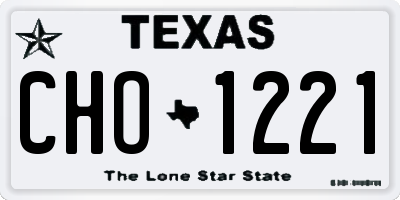TX license plate CHO1221