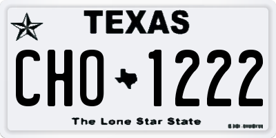 TX license plate CHO1222