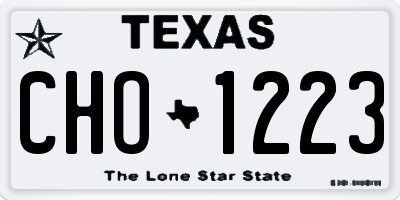 TX license plate CHO1223