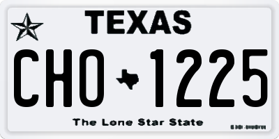 TX license plate CHO1225