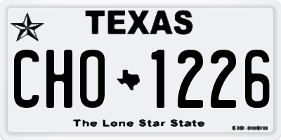 TX license plate CHO1226