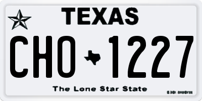 TX license plate CHO1227