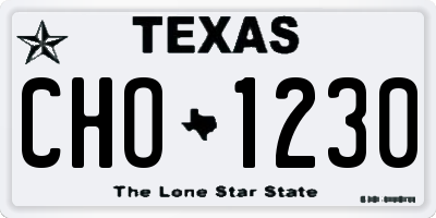TX license plate CHO1230