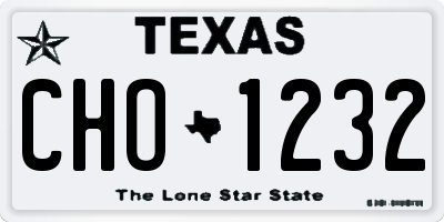 TX license plate CHO1232